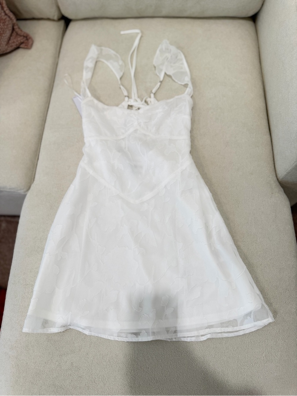 Princess Polly White Lace-Trim Slip Dress